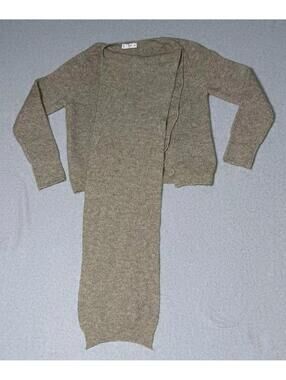 MNG Long Sleeve Wool Blend Wrap Sweater With Attached Scarf Womens Size...